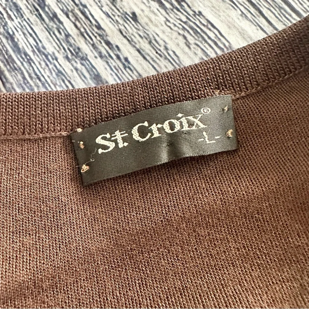 Vintage St. Croix 100% Wool Brown V-Neck Sweater​ - Picture 5 of 7